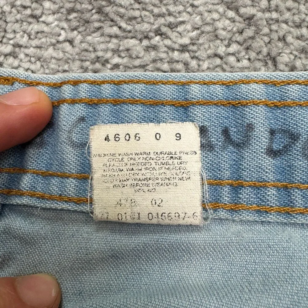 Levi's Vintage Y2K 2001 Light Wash Crop Denim Jeans Mens 34x30 Straight Leg